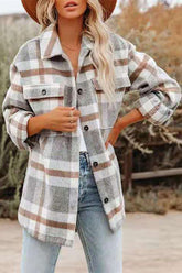 Chaqueta de tweed con estampado de cuadros vintage